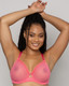 Sheer Mesh Full Coverage Unlined Underwire Bra in Sun Kissed Coral