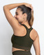 Seamless Reversible Sports Bra in Green Camouflage