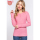 Long Sleeve Henley Thermal Top in Deep Pink