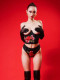 Applique Roses Bikini Panty in Velvet Roses