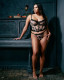 Embroidered G-String in Black Butterflies