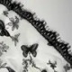 Embroidered G-String in Black Butterflies