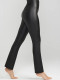 Faux Leather Shaping Bootcut Leggings in Black
