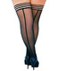 Lois Sheer Seamed Thigh Highs in Black