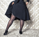 Lois Sheer Seamed Thigh Highs in Black
