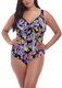 Electroflower Adjustable Molded Swimsuit in Black