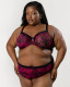 Sheer Mesh High Cut Brief in Dramatic Roses