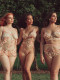 Embroidered V-Neck Bodysuit in Pinky Peach with Pearls