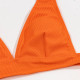 Classic Solid Color Simple Design 2 Piece Bikini Swim Set in Orange