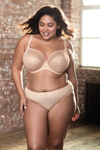 Elomi Kim Underwire Stretch Lace Plunge Bra in Caramel (CAL) - Busted Bra  Shop