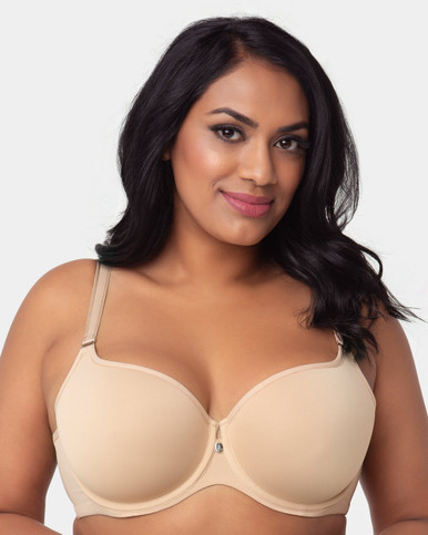 Curvy Couture Luxury Cotton Underwire Bra in Mauve Gray - Busted Bra Shop