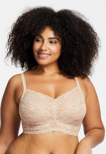 Montelle Cup Sized Lace Bralette in Sand - Busted Bra Shop