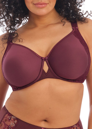 Elomi Charley Full Figure Underwire Convertible Plunge Bra In Aubergine