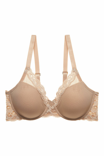 Natori Feathers Contour Plunge Bra in Cinnamon - Busted Bra Shop