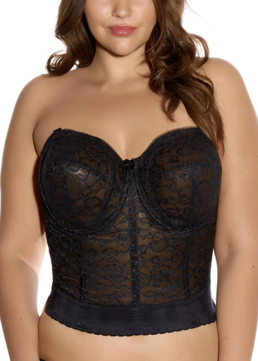 Goddess Lace Bridal Bustier in Black - Busted Bra Shop