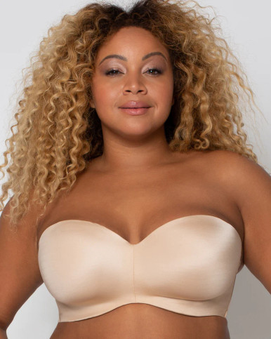 Curvy Couture Smooth Multi-Way Strapless Bra in Cocoa - Busted Bra Shop