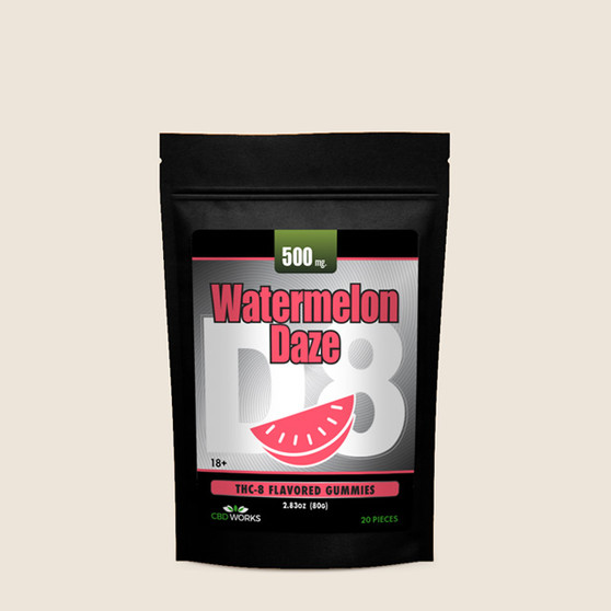 CBD Works D8 Watermelon Gummies 500mg