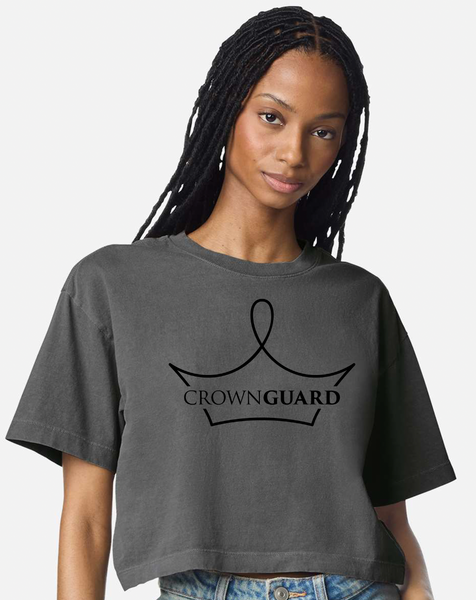 Crown Guard Cropped Ladies Heavyweight Tee(Faded BLK)