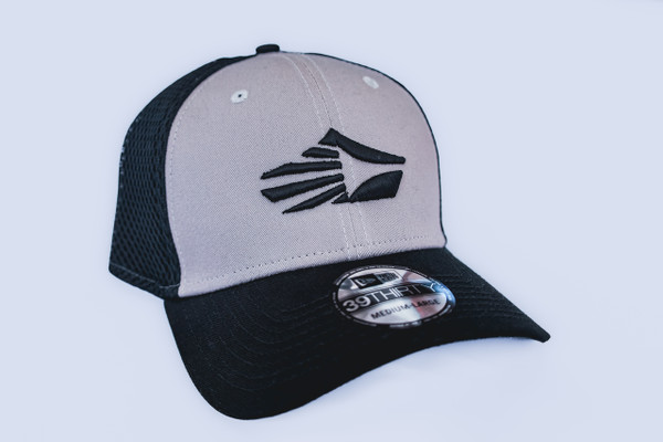 Stretch Mesh Fitted Hat (Grey/Black)