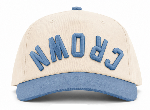 Crownside Down Snapback (Cream/Light Blue)