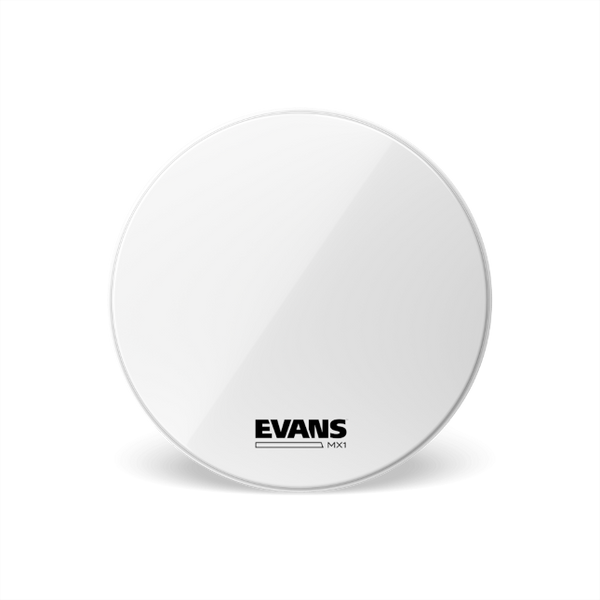 30" Evans MX1 Marching Bass Drum Head - White