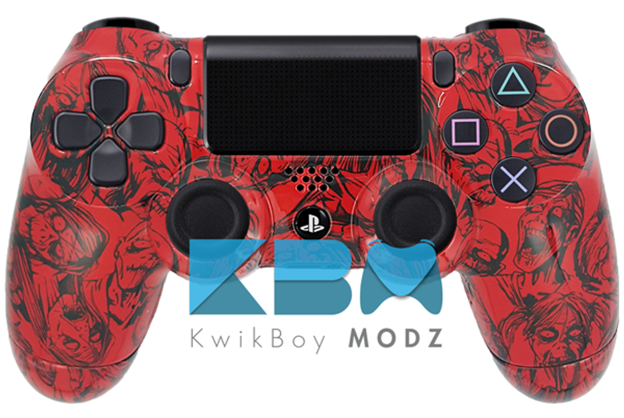 custom red ps4 controller