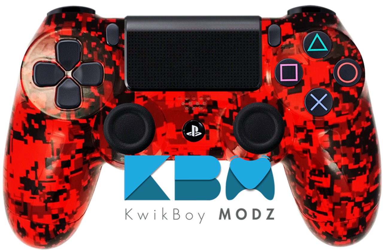 a red ps4 controller