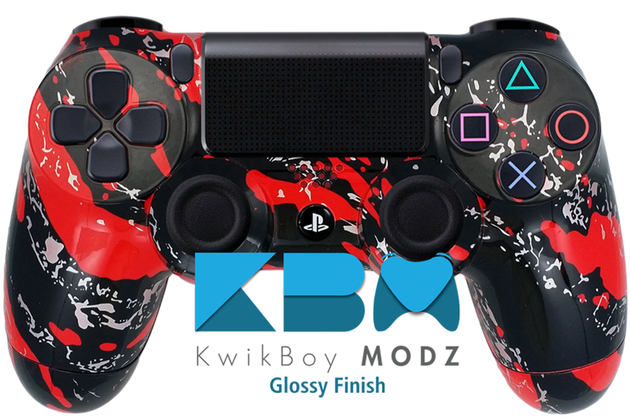 Red Splatter Custom Ps4 Controller Kwikboy Modz