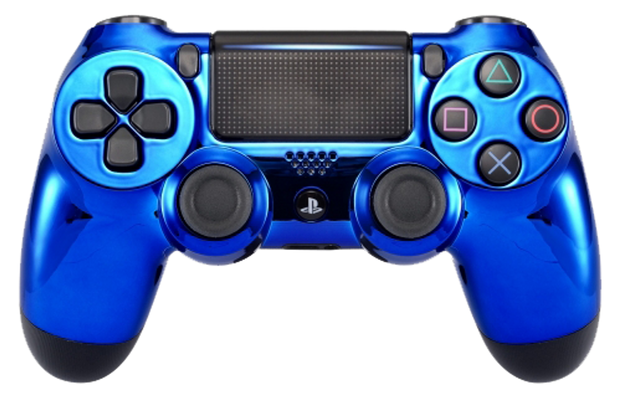 blue transparent ps4 controller