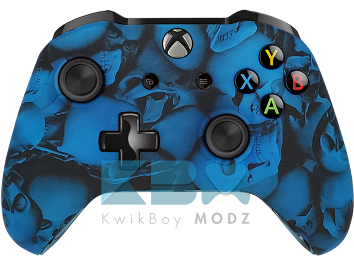 Custom Blue Skull Pile Xbox One Controller - KwikBoy Modz