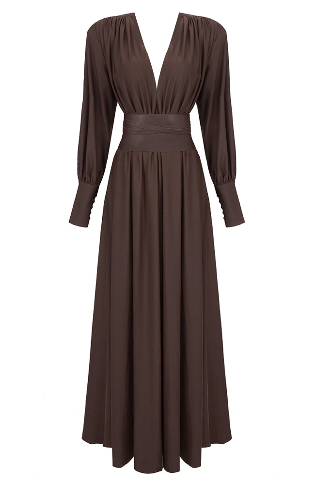 slit dresses Halter Neck Side Maxi Dress Primary color:White MERGE Queen Elizabeth II's most