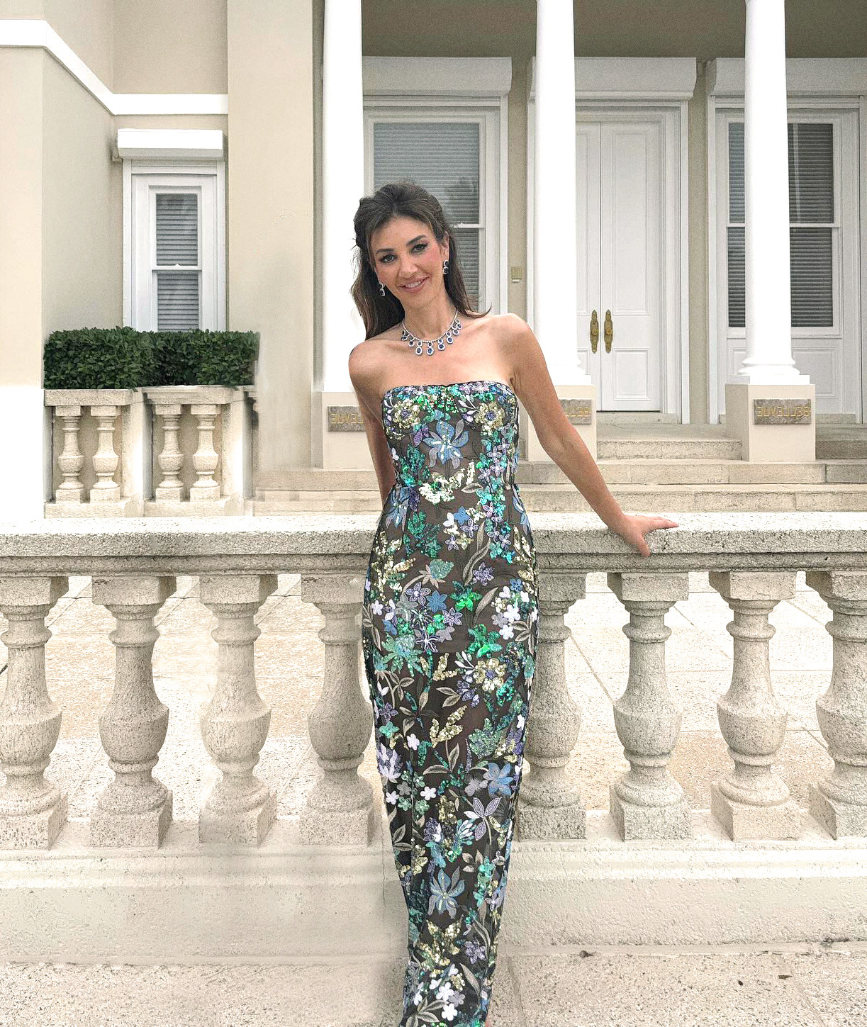 Luxe Mode Strapless Maxi Dress Green main image 0