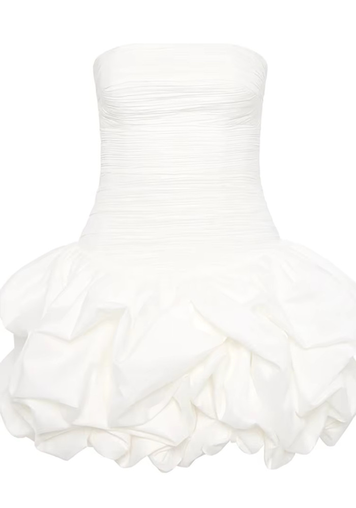 Square Sleeveless Ruched Long Dress With Ribbons Clover