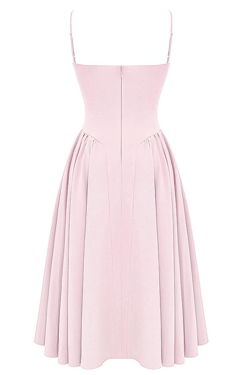 Bustier A Line Midi Dress Pink - Luxe Midi Dresses and Luxe