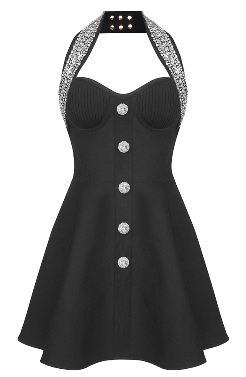 トップス litmus HerPraha circular bustier black Black Floral Halter Bow Tie Lace-Up Bustier Corset Top