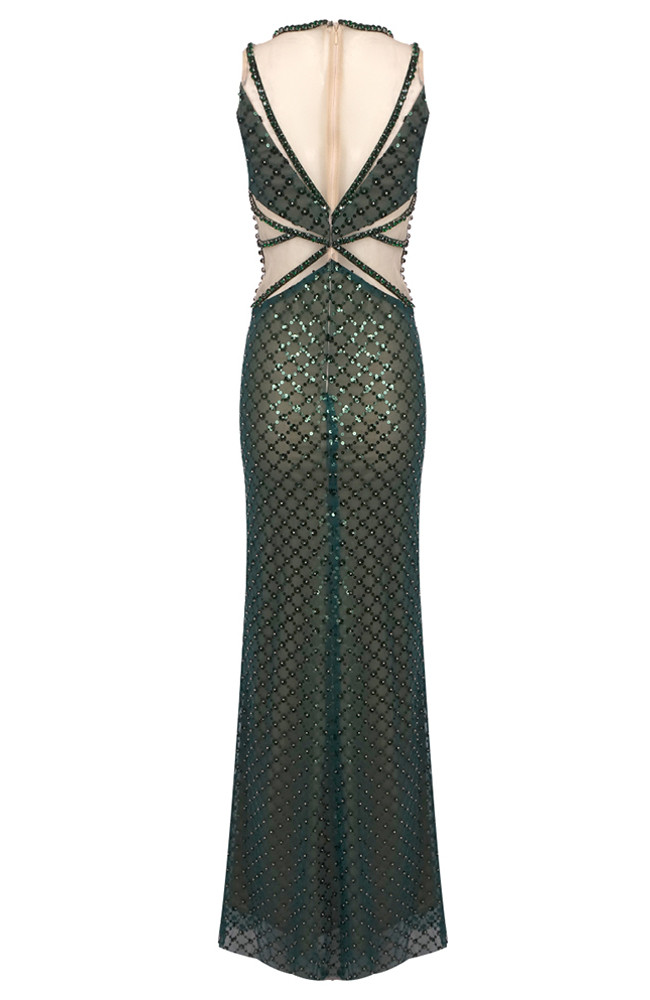 green mesh maxi dress Belted Sun Dress main image 1