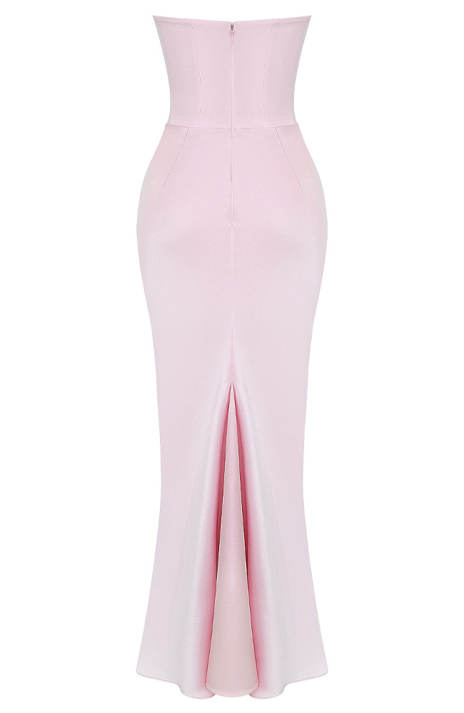 strapless open back dress Mid-Cut Dress Rosa