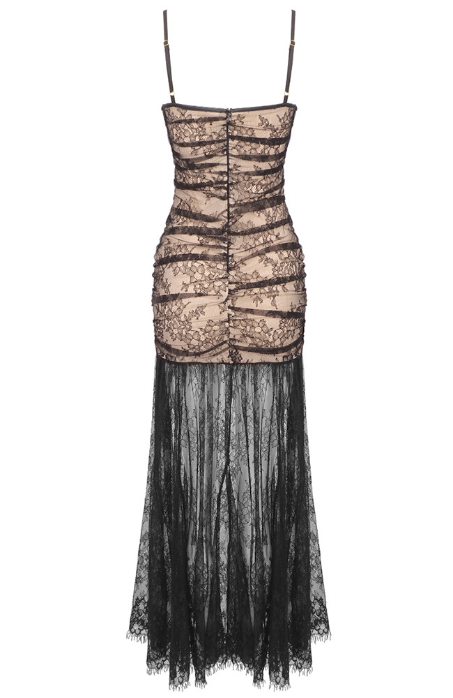 nude and black dress Ashley Lauren 11456 Formal Dresses Black 18 / Black main image 0