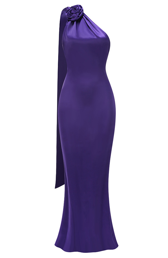 One Shoulder Floral Maxi Dress Purple - Luxe Maxi Dresses and Luxe Party  Dresses