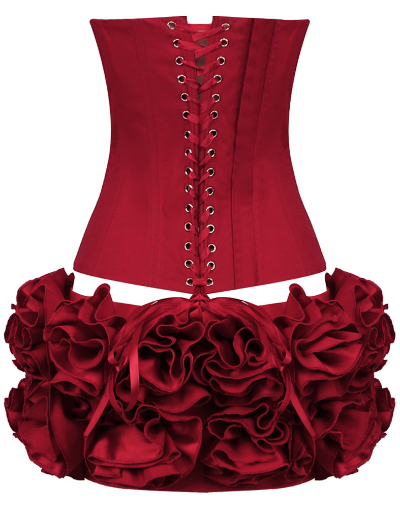 strapless open back dress CORSET MINI DRESS RED main image 0