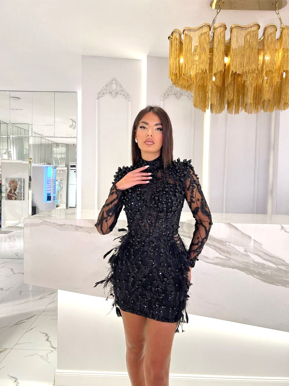 Party Dresses Long Sleeve New Years Eve Dresses Velvet Nye Sparkly