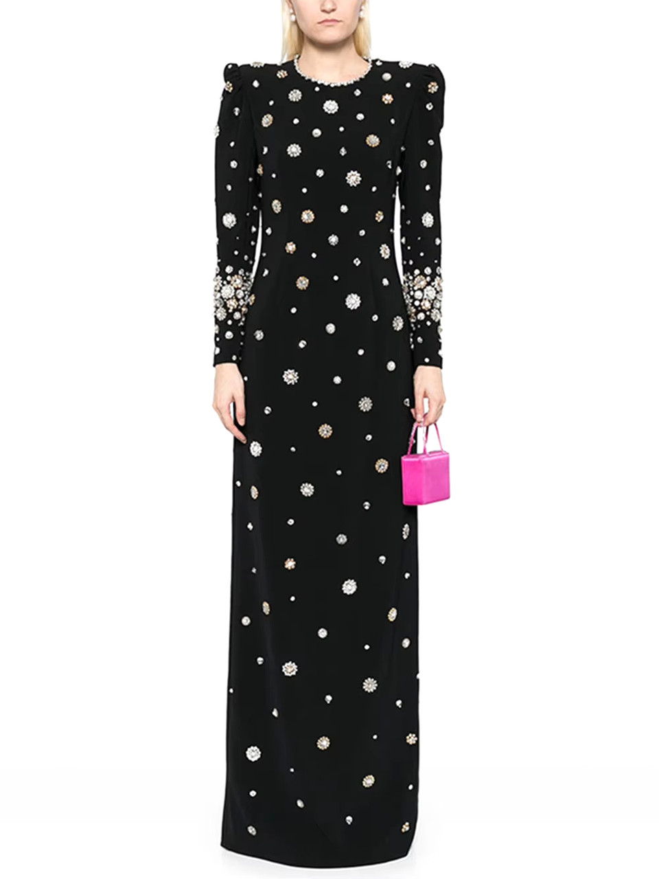 【新品】　Paddington Long Dress black M Long Dress In Lace