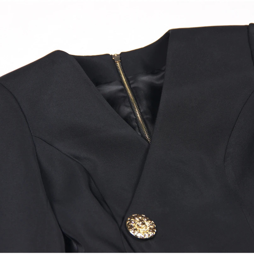 Long Sleeve Button Detail Blazer Dress Black - Luxe Blazer Dresses and Luxe Party Dresses Long Sleeve Button Detail Blazer Dress Black - Luxe Blazer Dresses and Luxe Party Dresses