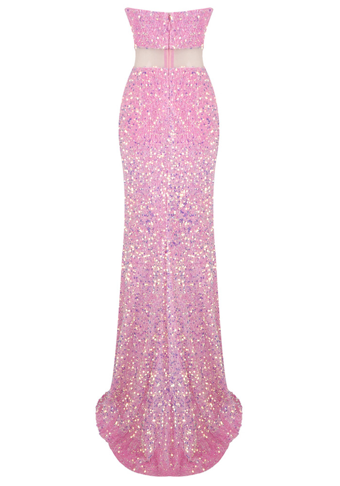 princess polly baby blue dress Modern Princess Sequin Mesh Party Dress | Pink Corset Dress main image 0