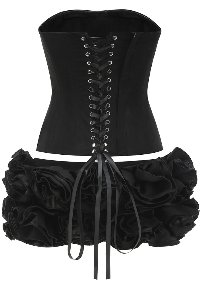white christmas dresses Blood Supply]Halloween Alice Dark Gothic Corset and Lace-up Set (Red)