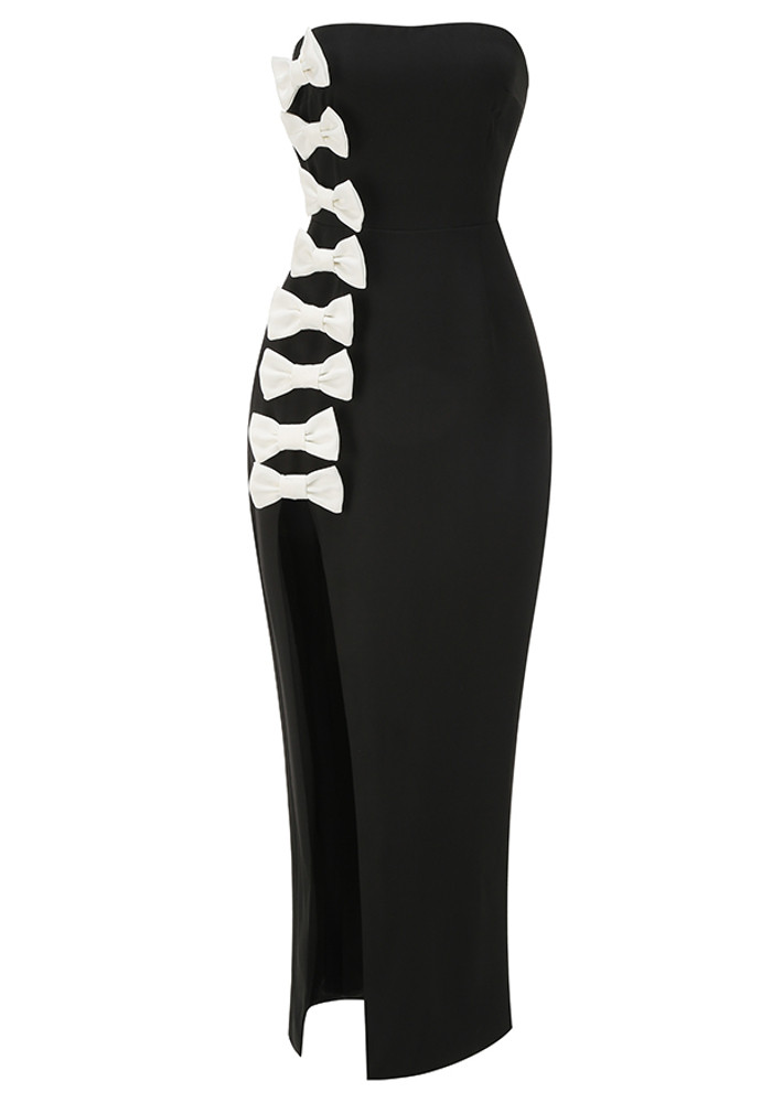 knee length dresses for ladies Verona Off-The-Shoulder Bow Back Velvet Formal Dress