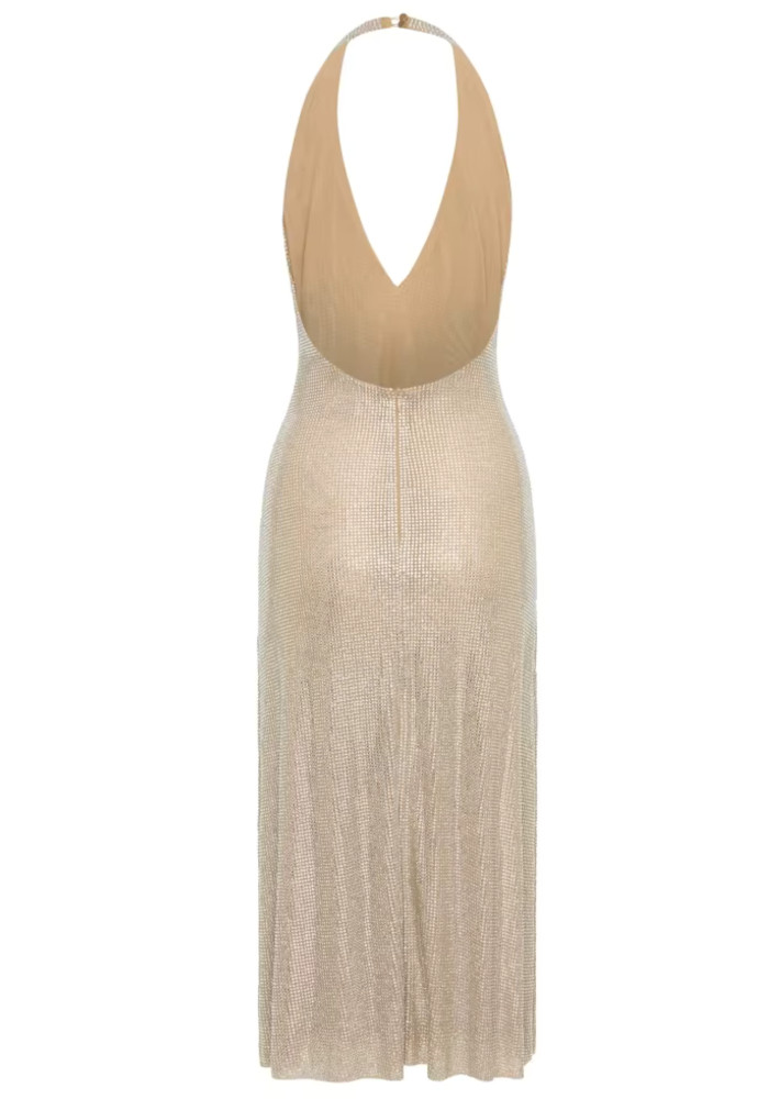 nude color midi dress Women's Dresses Horizon Strapless Textured Midi Dress Nude L by Selfie Leslie Clearance