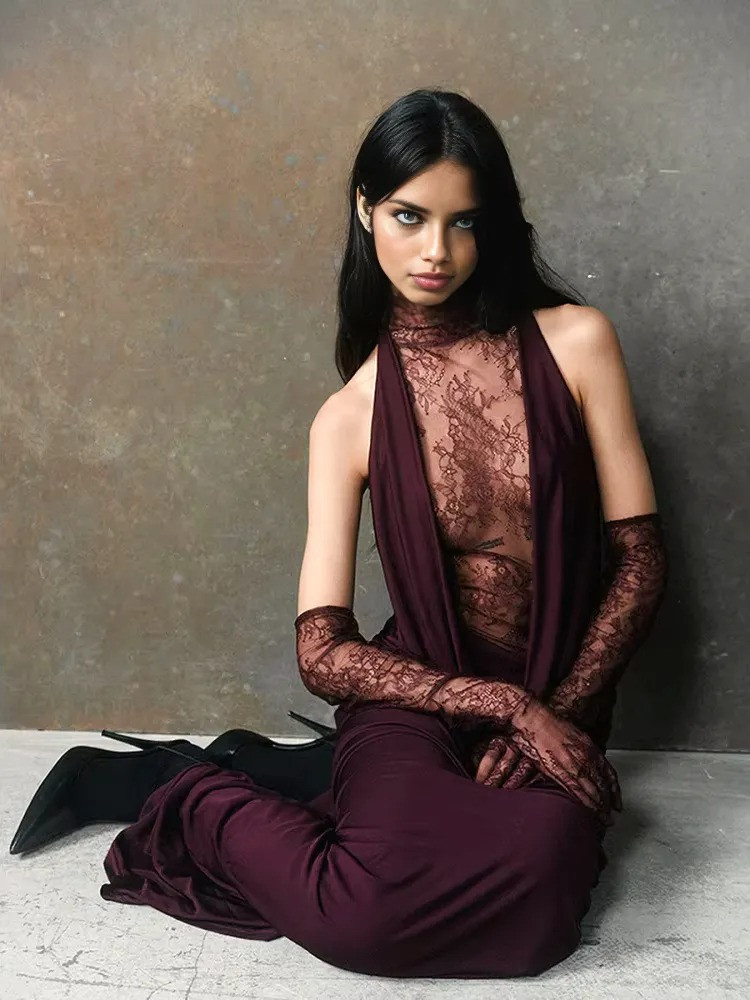 Halter Lace Insert Maxi Dress Plum - Luxe Maxi Dresses and Luxe Party Dresses Halter Lace Insert Maxi Dress Plum - Luxe Maxi Dresses and Luxe Party Dresses