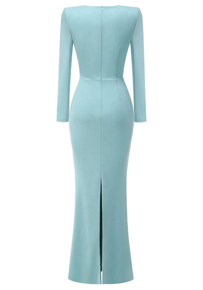 mint green long sleeve bodycon dress Roberto Cavalli Mint Green Long Sleeve Dress