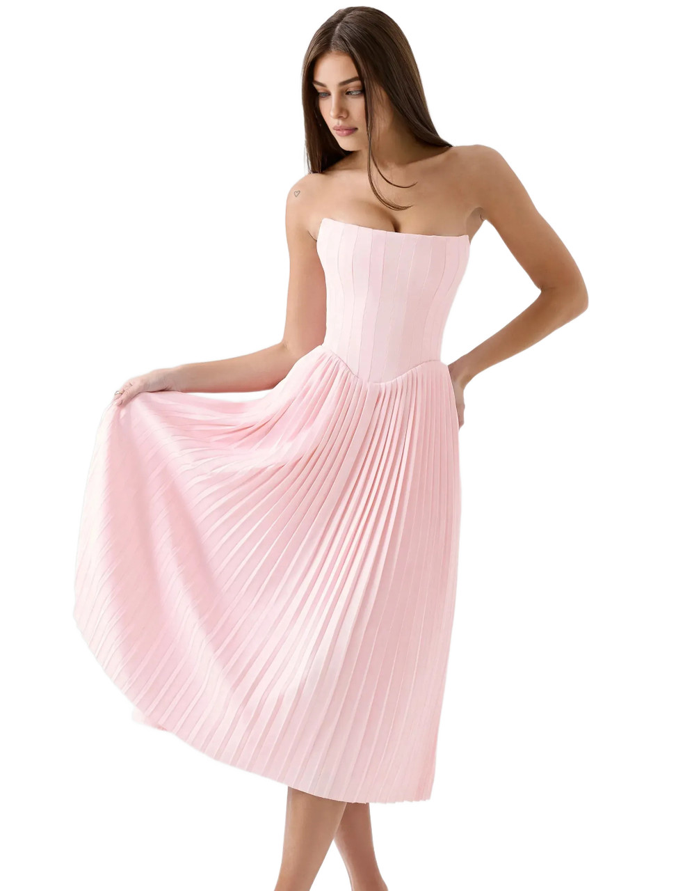 blue dress for baby girl Rivera Pleated Surplice Midi Dress Black / Standard / S main image 0